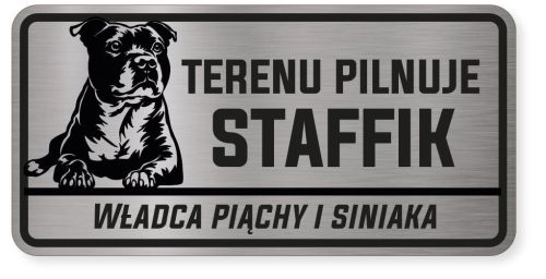 Uwaga pies tabliczka ostrzegawcza 20x10 Staffik