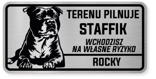 Uwaga pies tabliczka ostrzegawcza 20x10 Staffik