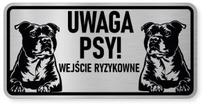 Uwaga pies tabliczka ostrzegawcza 20x10 Staffik