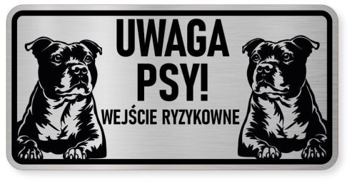 Uwaga pies tabliczka ostrzegawcza 20x10 Staffik