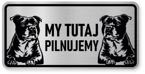 Uwaga pies tabliczka ostrzegawcza 20x10 Staffik