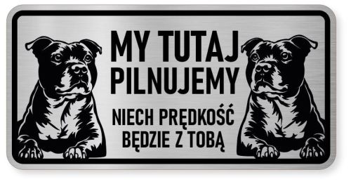 Uwaga pies tabliczka ostrzegawcza 20x10 Staffik