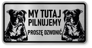 Uwaga pies tabliczka ostrzegawcza 20x10 Staffik