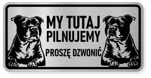 Uwaga pies tabliczka ostrzegawcza 20x10 Staffik