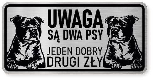Uwaga pies tabliczka ostrzegawcza 20x10 Staffik