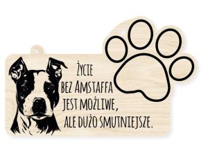Drewniana tabliczka dekoracyjna Amstaff