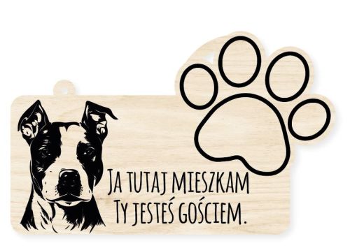 Drewniana tabliczka dekoracyjna Amstaff
