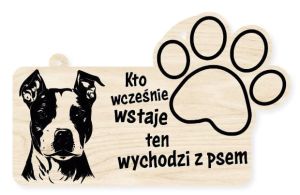 Drewniana tabliczka dekoracyjna Amstaff