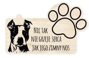 Drewniana tabliczka dekoracyjna Amstaff