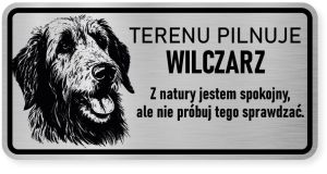 Uwaga pies tabliczka ostrzegawcza 20x10 Wilczarz