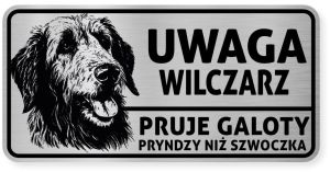 Uwaga pies tabliczka ostrzegawcza 20x10 Wilczarz