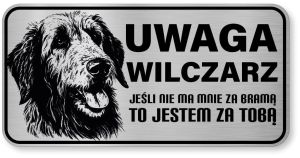 Uwaga pies tabliczka ostrzegawcza 20x10 Wilczarz