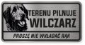 Uwaga pies tabliczka ostrzegawcza 20x10 Wilczarz