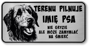 Uwaga pies tabliczka ostrzegawcza 20x10 Wilczarz z imieniem psa