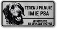 Uwaga pies tabliczka ostrzegawcza 20x10 Wilczarz z imieniem psa