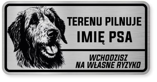 Uwaga pies tabliczka ostrzegawcza 20x10 Wilczarz z imieniem psa