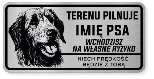 Uwaga pies tabliczka ostrzegawcza 20x10 Wilczarz z imieniem