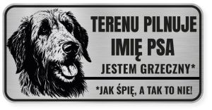 Uwaga pies tabliczka ostrzegawcza 20x10 Wilczarz z imieniem psa