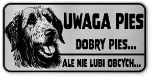 Uwaga pies tabliczka ostrzegawcza 20x10 Wilczarz z imieniem psa