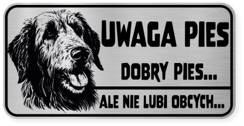 Uwaga pies tabliczka ostrzegawcza 20x10 Wilczarz z imieniem psa
