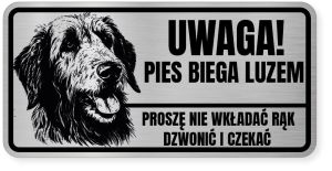 Uwaga pies tabliczka ostrzegawcza 20x10 Wilczarz z imieniem psa
