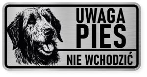 Uwaga pies tabliczka ostrzegawcza 20x10 Wilczarz z imieniem psa