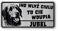 Uwaga pies tabliczka ostrzegawcza 20x10 Wilczarz z imieniem psa