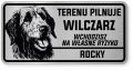 Uwaga pies tabliczka ostrzegawcza 20x10 Wilczarz z imieniem psa