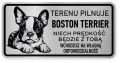 Uwaga pies tabliczka ostrzegawcza 20x10 Boston Terrier