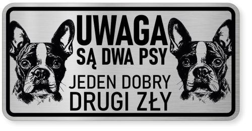 Uwaga pies tabliczka ostrzegawcza 20x10 Boston Terrier