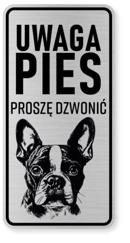 Uwaga pies tabliczka ostrzegawcza 10x20 Boston Terrier