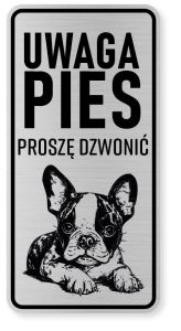 Uwaga pies tabliczka ostrzegawcza 10x20 Boston Terrier