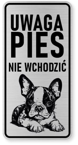 Uwaga pies tabliczka ostrzegawcza 10x20 Boston Terrier