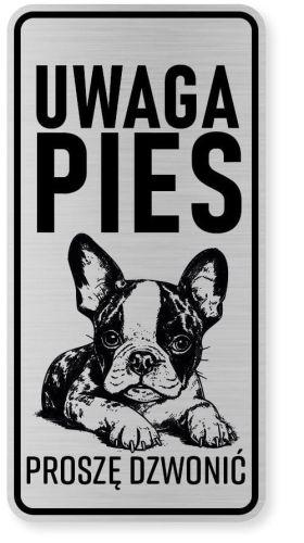 Uwaga pies tabliczka ostrzegawcza 10x20 Boston Terrier