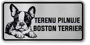 Uwaga pies tabliczka ostrzegawcza 20x10 Boston Terrier
