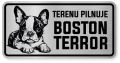 Uwaga pies tabliczka ostrzegawcza 20x10 Boston Terrier