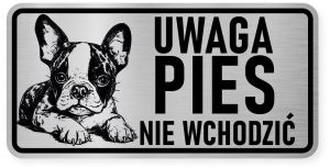 Uwaga pies tabliczka ostrzegawcza 20x10 Boston Terrier