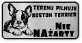 Uwaga pies tabliczka ostrzegawcza 20x10 Boston Terrier