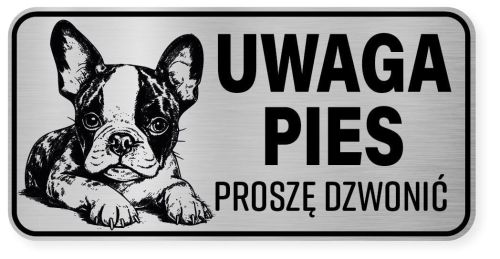 Uwaga pies tabliczka ostrzegawcza 20x10 Boston Terrier