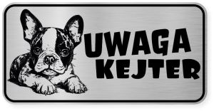 Uwaga pies tabliczka ostrzegawcza 20x10 Boston Terrier
