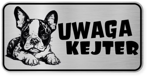 Uwaga pies tabliczka ostrzegawcza 20x10 Boston Terrier