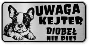 Uwaga pies tabliczka ostrzegawcza 20x10 Boston Terrier