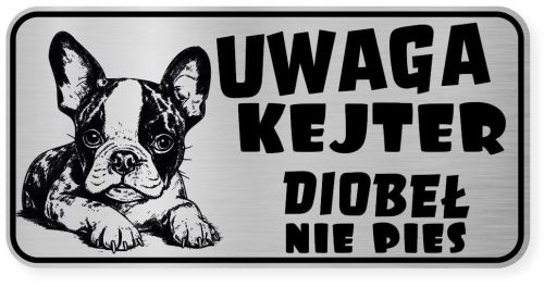 Uwaga pies tabliczka ostrzegawcza 20x10 Boston Terrier