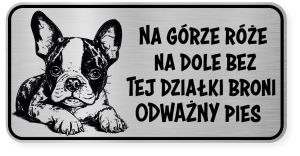 Uwaga pies tabliczka ostrzegawcza 20x10 Boston Terrier