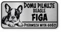 Uwaga pies tabliczka ostrzegawcza 20x10 Boston Terrier z imieniem psa