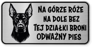 Uwaga pies tabliczka ostrzegawcza 20x10 Doberman