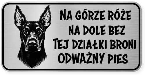 Uwaga pies tabliczka ostrzegawcza 20x10 Doberman