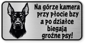 Uwaga pies tabliczka ostrzegawcza 20x10 Doberman