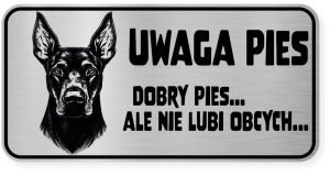 Uwaga pies tabliczka ostrzegawcza 20x10 Doberman