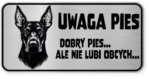 Uwaga pies tabliczka ostrzegawcza 20x10 Doberman